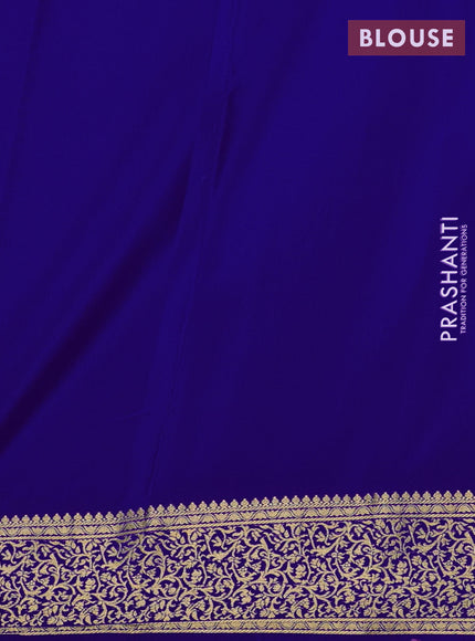 Pure mysore silk saree royal blue with allover zari woven buttas and zari woven border