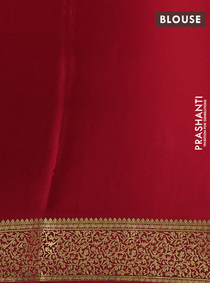Pure mysore silk saree red with allover zari woven buttas and zari woven border