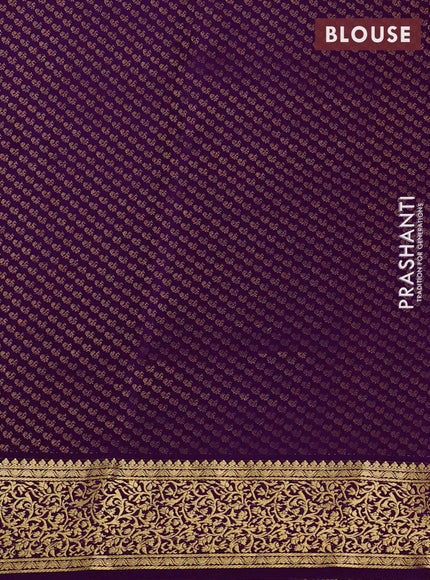 Pure mysore silk saree purple with allover zari woven buttas and zari woven border