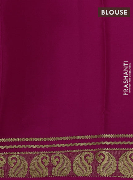 Pure mysore silk saree pink with plain body and zari woven border