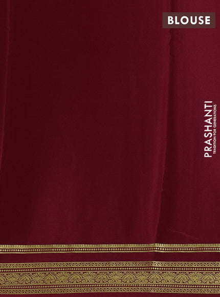 Pure mysore silk saree maroon with allover zari woven buttas and zari woven border