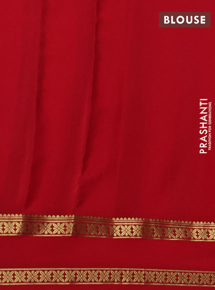 Pure mysore silk saree red with allover zari checks & buttas and zari woven border