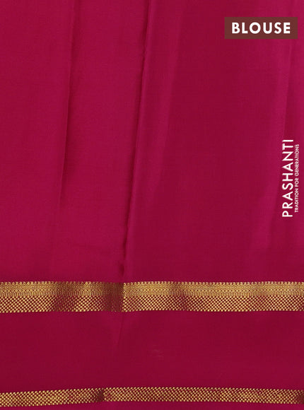 Pure mysore silk saree jamun shade and pink with allover zari checked pattern and rettapet zari woven border