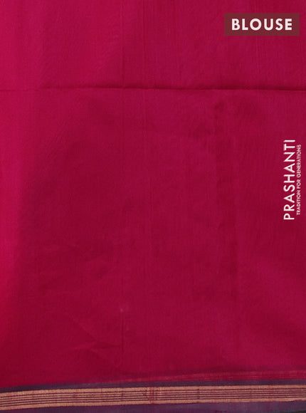 Kora silk cotton saree teal green and pink with allover thread & zari stripes and zari woven border