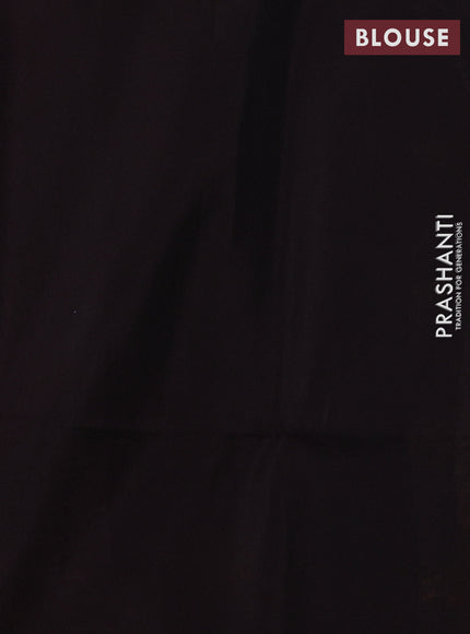 Kora silk cotton saree coffee brown with allover thread & zari woven buttas in borderless style