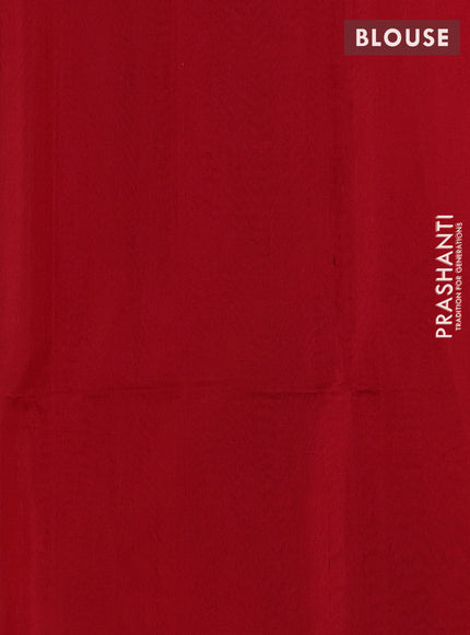 Kora silk cotton saree dark mustard and red with allover thread woven buttas and piping border