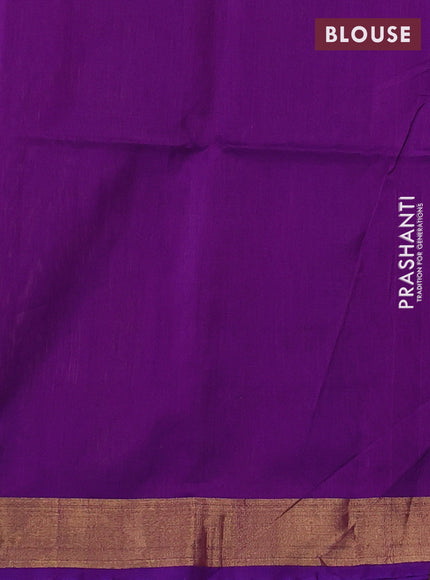 Kora silk cotton saree pastel pink and purple with allover thread & zari woven buttas and zari woven border