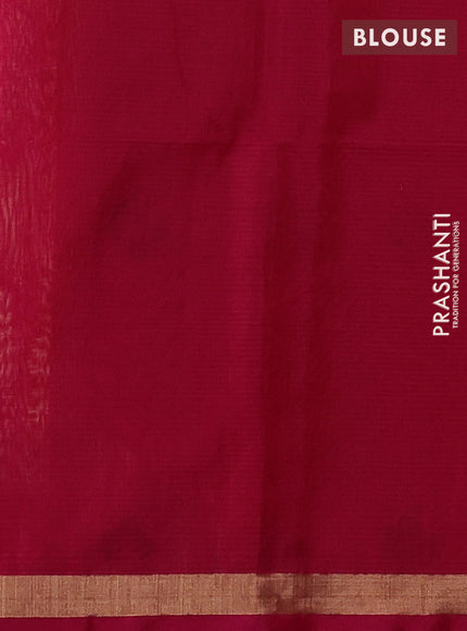 Kora silk cotton saree cream and pink with allover thread & zari woven buttas and zari woven border