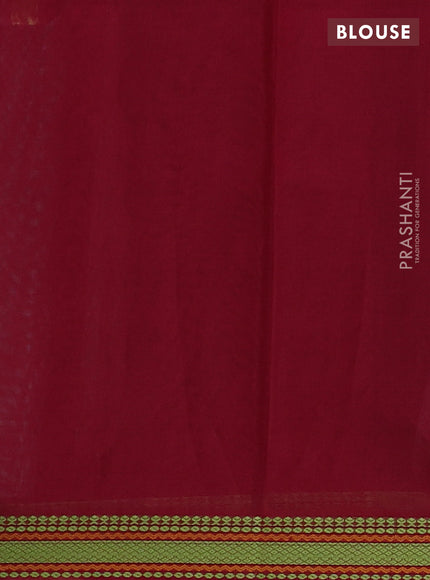 Kora silk cotton saree grey and maroon with paisley thread woven buttas and thread woven border