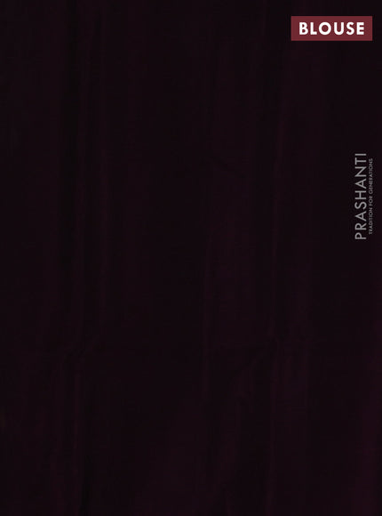 Kora silk cotton saree elaichi green and dark magenta pink with allover thread weaves and buttas and simple border
