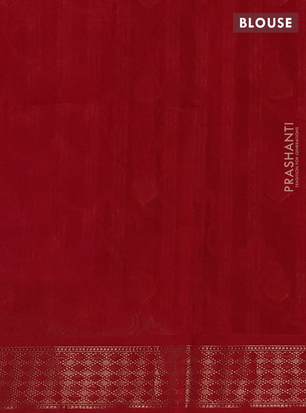 Kora silk cotton saree dual shade of purple and red with allover self emboss and zari woven border