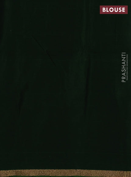 Kora silk cotton saree dark navy blue and green with allover zari woven buttas and small zari woven piping border