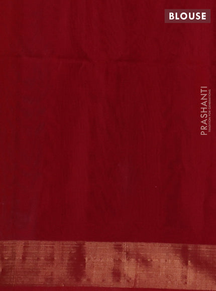 Kora silk cotton saree dark grey and maroon with allover zari woven buttas and zari woven border