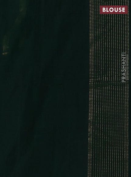 Kora silk cotton saree navy blue and green with allover zari weaves & buttas and zari woven border