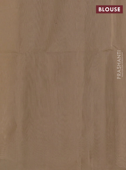 Kora silk cotton saree beige with thread & zari woven buttas in borderless style