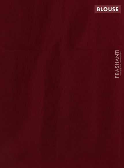 Kora silk cotton saree green and maroon with thread & zari woven buttas and rettapet border