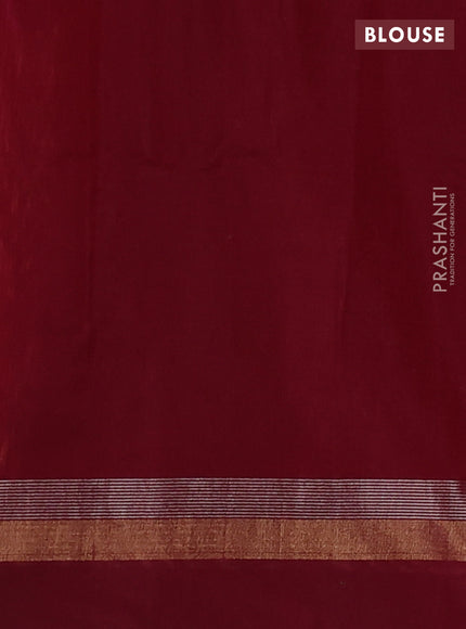 Kora silk cotton saree sunset orange and pink with allover zari woven buttas and zari woven simple border