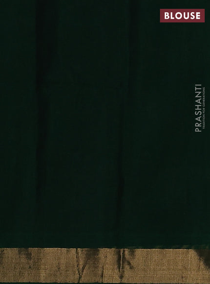 Kora silk cotton saree jamun and green with allover thread & zari woven border and zari woven border