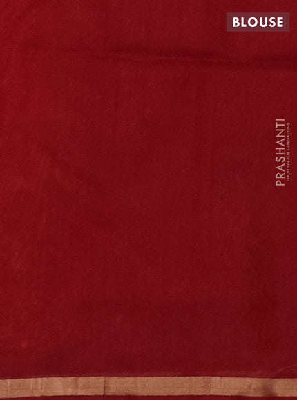 Kora silk cotton saree rust shade and maroon with zari woven buttas and zari woven border