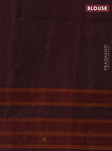 Kora silk cotton saree coffee brown with allover zari woven buttas and long zari woven border