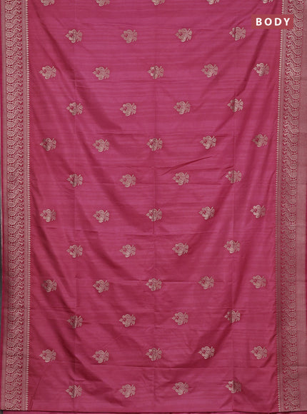 Semi soft silk saree mauve pink with allover zari woven buttas and zari woven border
