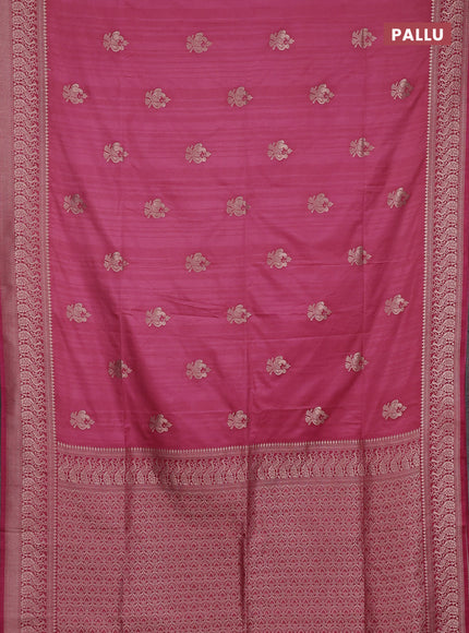 Semi soft silk saree mauve pink with allover zari woven buttas and zari woven border