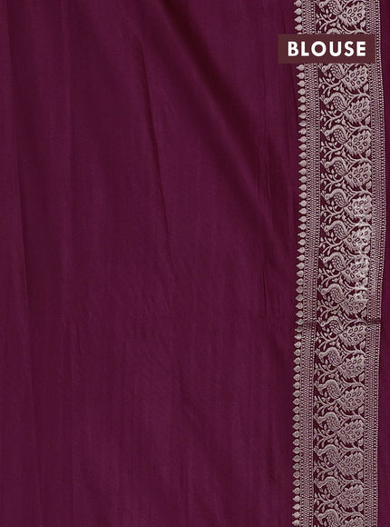 Semi soft silk saree wine shade with allover zari woven buttas and zari woven border