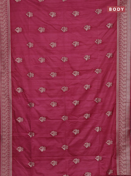 Semi soft silk saree mauve pink with allover zari woven buttas and zari woven border