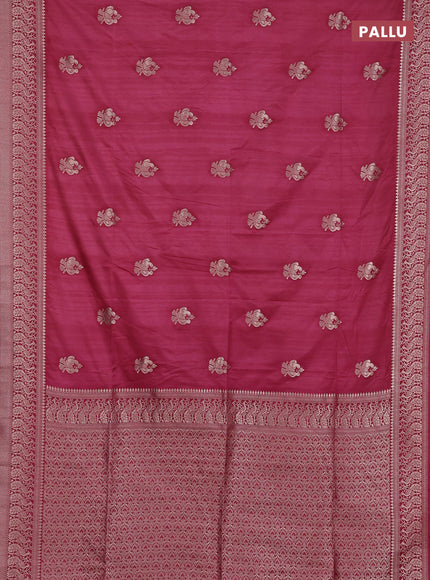 Semi soft silk saree mauve pink with allover zari woven buttas and zari woven border