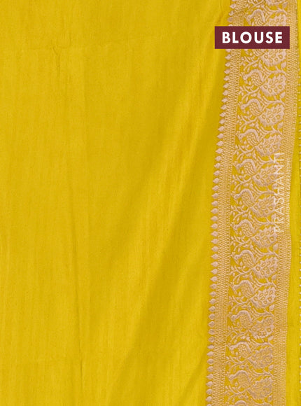 Semi soft silk saree mustard yellow with allover zari woven buttas and zari woven border