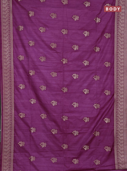 Semi soft silk saree wine shade with allover zari woven buttas and zari woven border