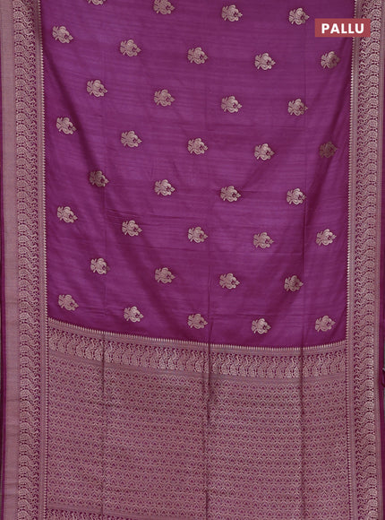 Semi soft silk saree wine shade with allover zari woven buttas and zari woven border
