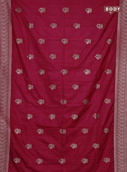 Semi soft silk saree pink with allover zari woven buttas and zari woven border