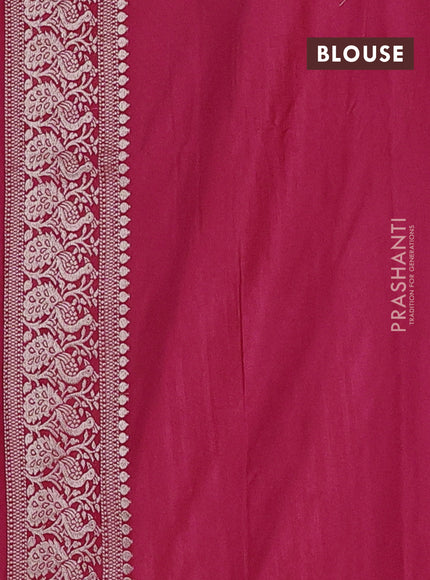 Semi soft silk saree pink with allover zari woven buttas and zari woven border