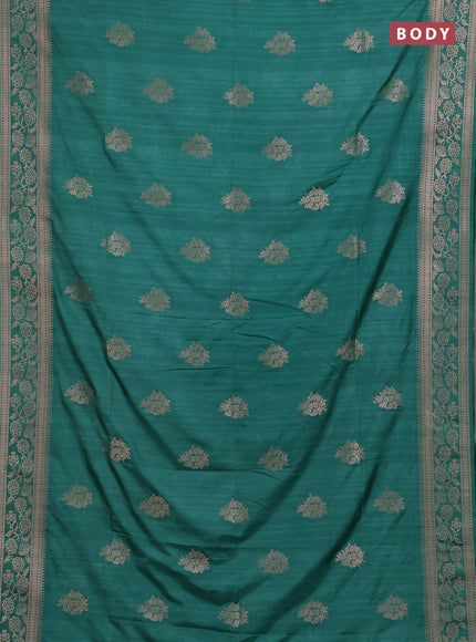 Semi soft silk saree pastel green with floral zari woven buttas and zari woven border