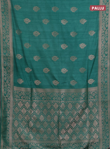 Semi soft silk saree pastel green with floral zari woven buttas and zari woven border