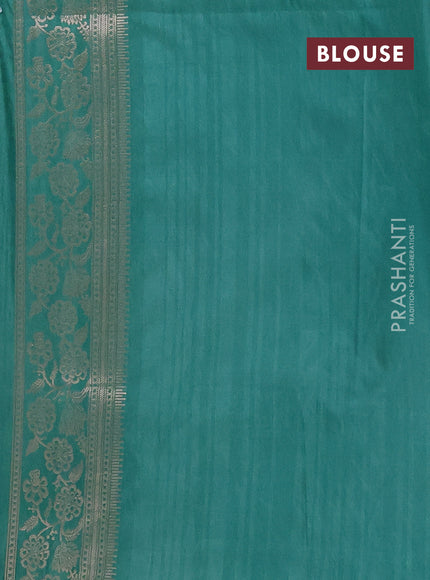 Semi soft silk saree pastel green with floral zari woven buttas and zari woven border
