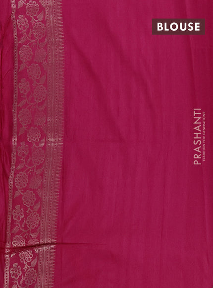 Semi soft silk saree pink with floral zari woven buttas and zari woven border