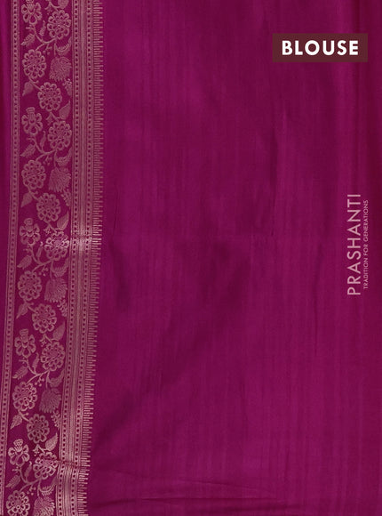 Semi soft silk saree magenta pink with floral zari woven buttas and zari woven border