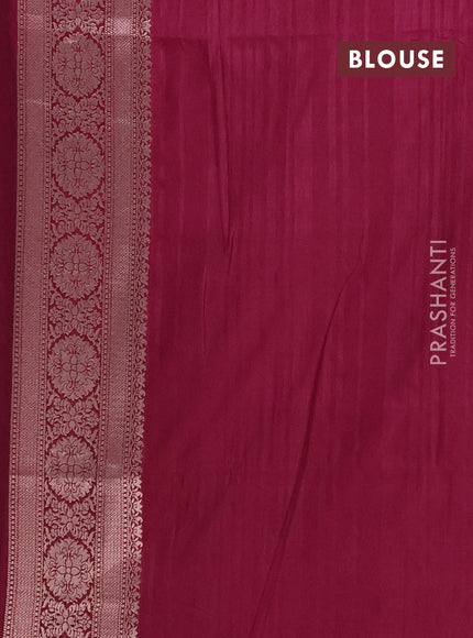 Semi soft silk saree wine shade with zari woven buttas and zari woven border