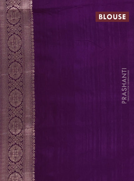 Semi soft silk saree purple with zari woven buttas and zari woven border