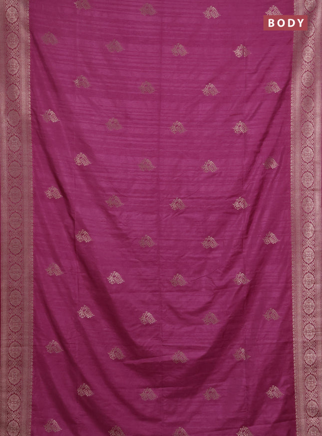 Semi soft silk saree onion pink with zari woven buttas and zari woven border