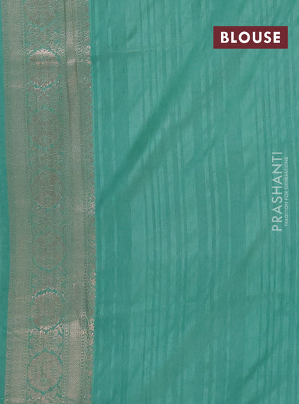Semi soft silk saree pastel green with zari woven buttas and zari woven border