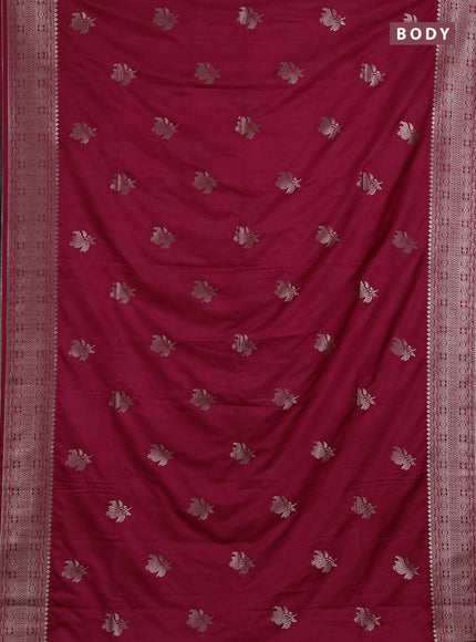 Semi soft silk saree pink with zari woven buttas and zari woven border
