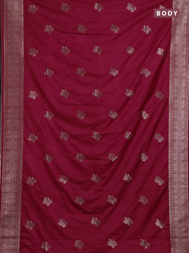 Semi soft silk saree pink with zari woven buttas and zari woven border