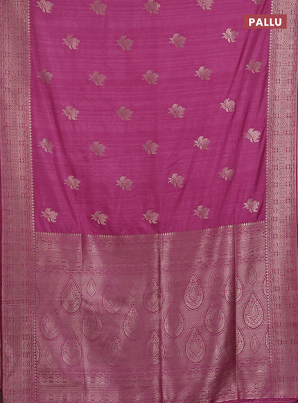 Semi soft silk saree onion pink with zari woven buttas and zari woven border