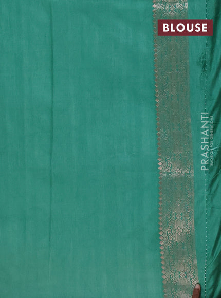 Semi soft silk saree pastel green with zari woven buttas and zari woven border