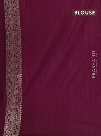 Semi soft silk saree deep maroon with zari woven buttas and zari woven border