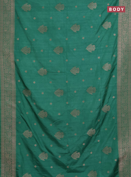 Semi soft silk saree pastel green with allover zari woven buttas and zari woven border