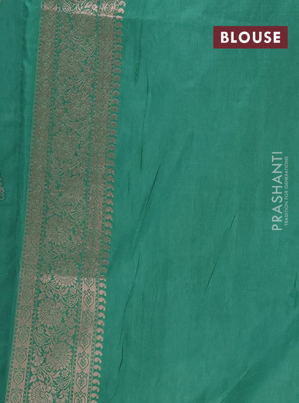 Semi soft silk saree pastel green with allover zari woven buttas and zari woven border
